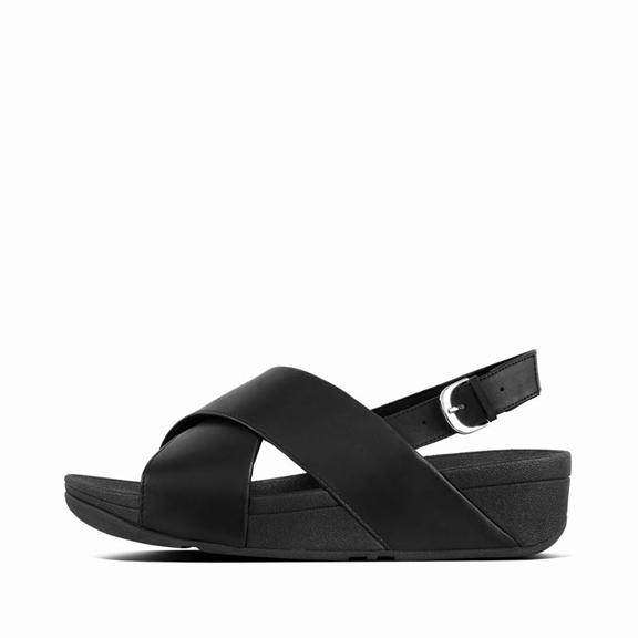Sandales À Lanière Femme Fitflop Lulu Criss Cross Cuir Noir (HEJ971803)